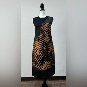 EUC 3.1 Phillip Lim Black Mesh Patchwork Pattern Dress Sz 8